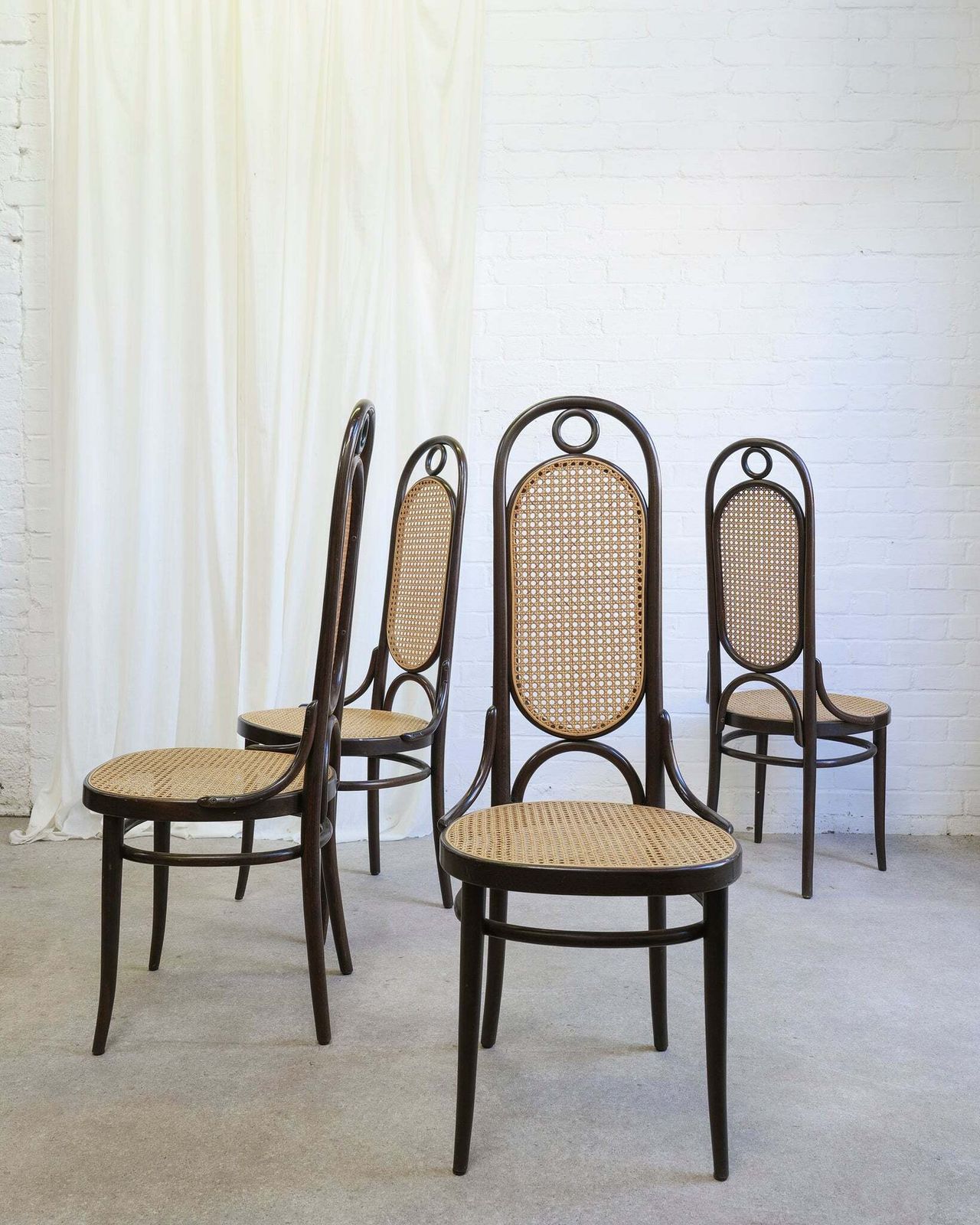 Set Of 4 Thonet Bentwood And Cane Dining Chairs Nr.207r photo 815.0