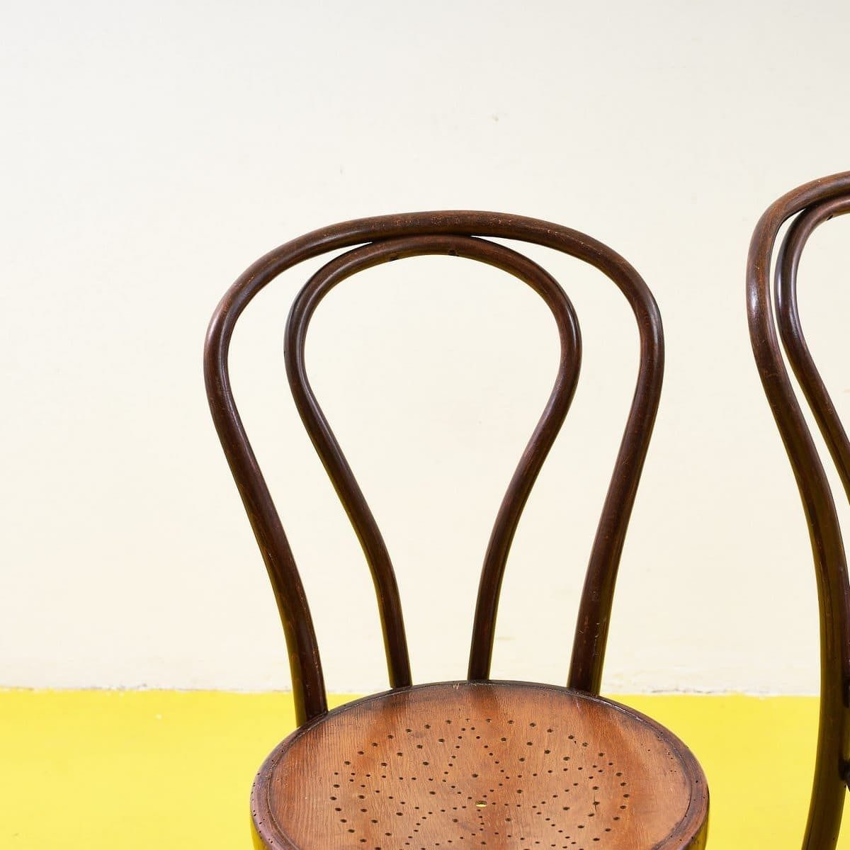 Pair Of Early 1900s Curved Wood Chairs photo Furniture