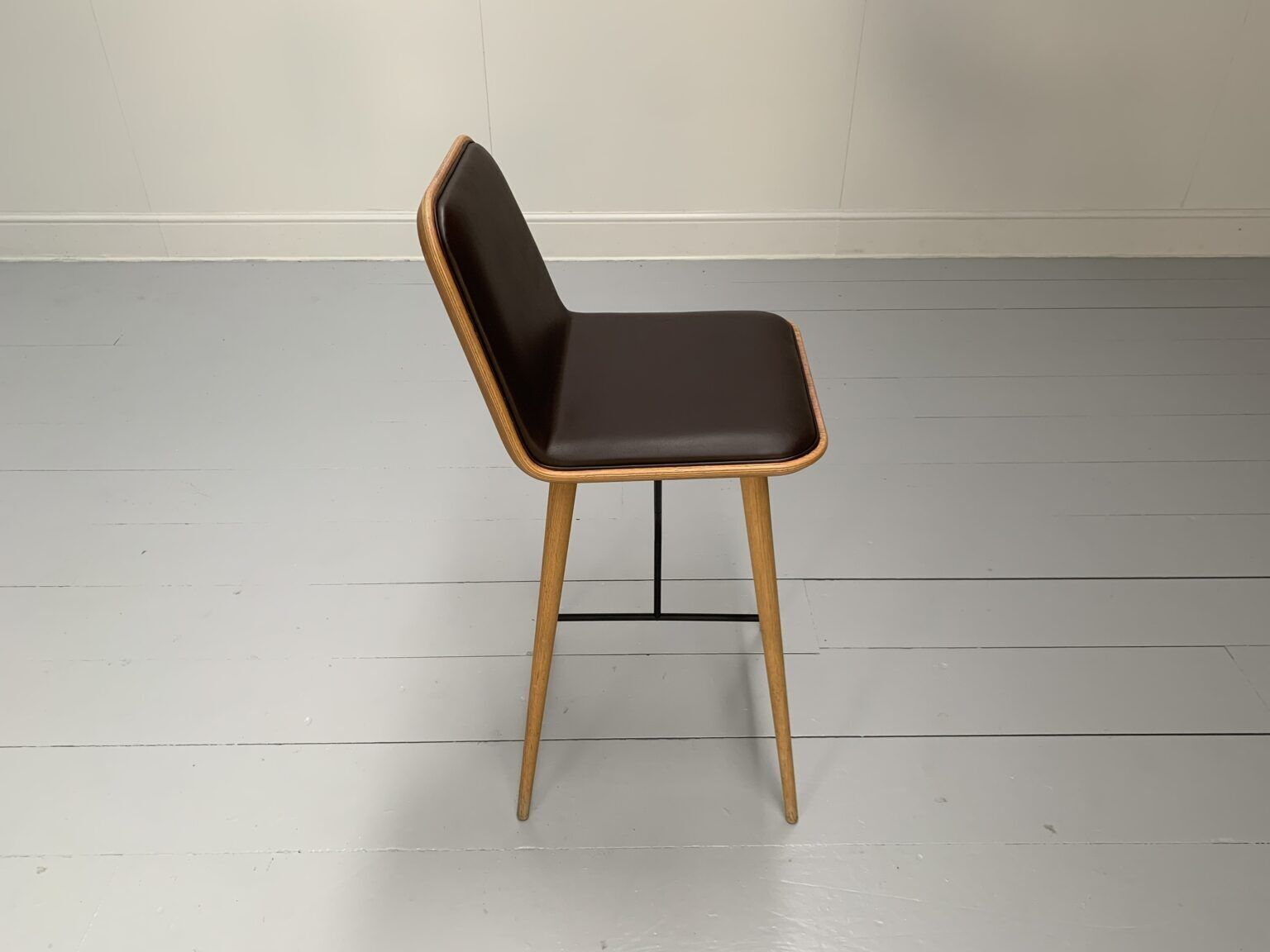 Fredericia “Spine” Counter Bar Stools Set Of 5 In Brown Leather photo 7000.0