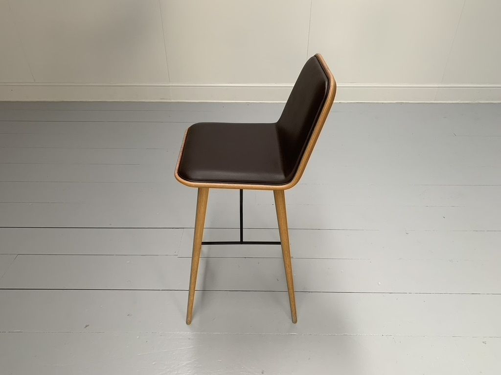 Fredericia “Spine” Counter Bar Stools Set Of 5 In Brown Leather photo buy