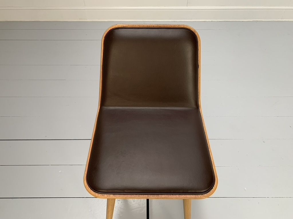 photo for sale Fredericia “Spine” Counter Bar Stools Set Of 5 In Brown Leather