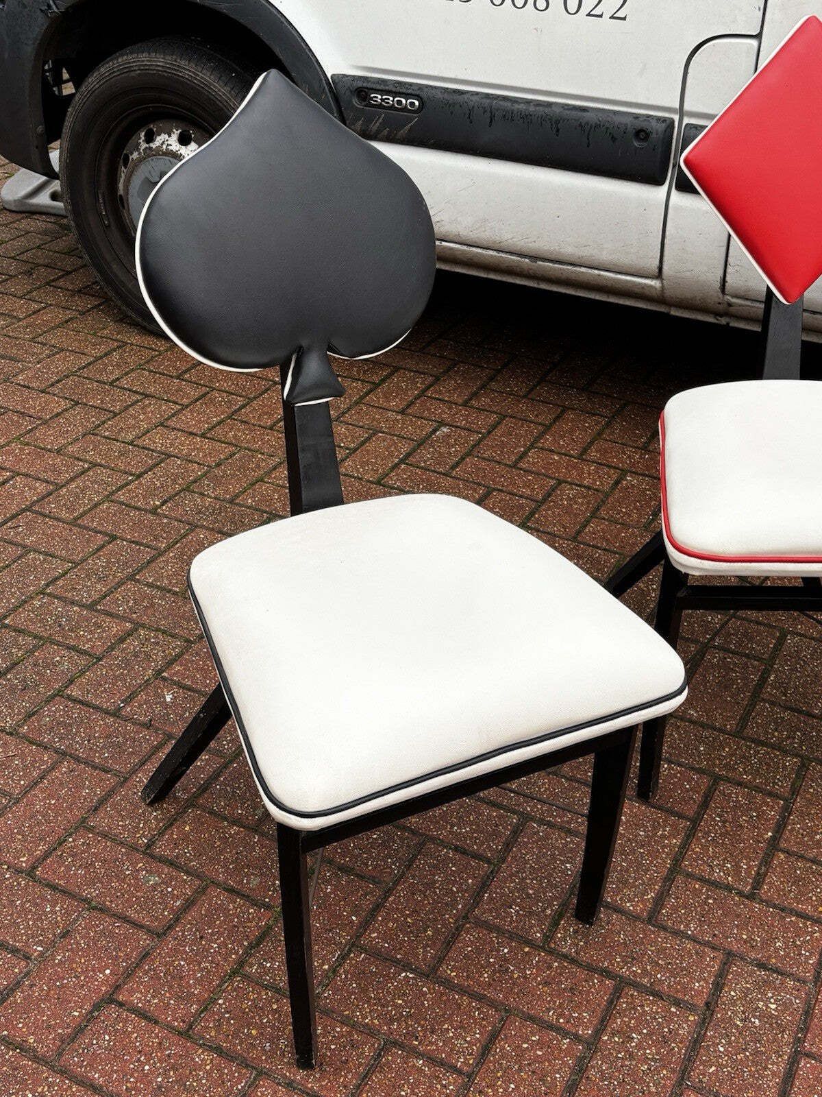 Mid Century Set Of Card Suit Dining Chairs, Poker Chairs, Games Table Chairs. photo for sale