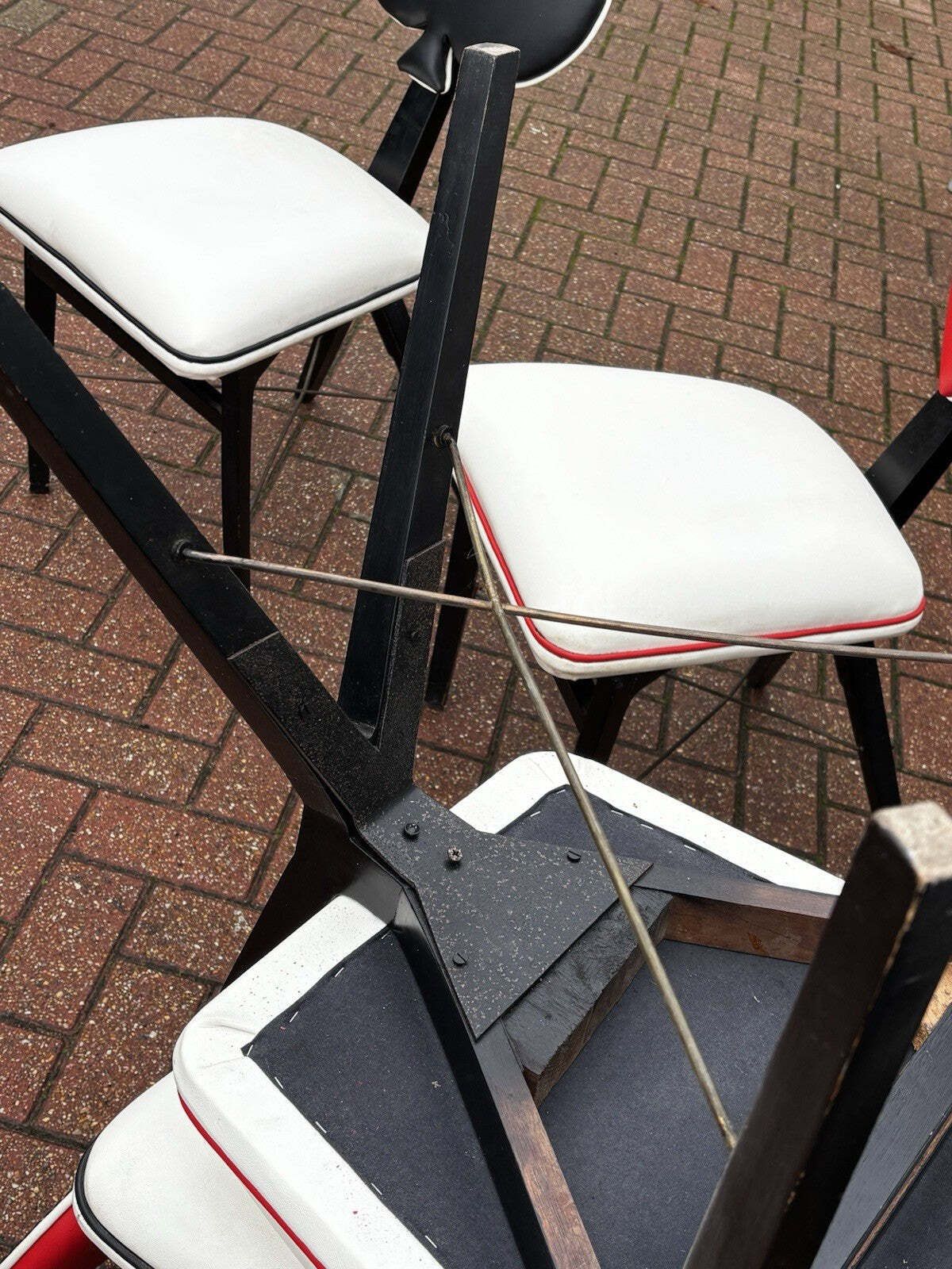 Mid Century Set Of Card Suit Dining Chairs, Poker Chairs, Games Table Chairs. photo vintage