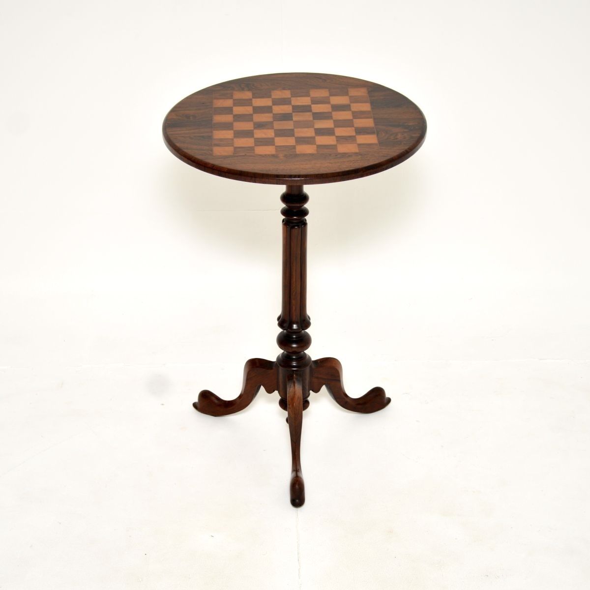 Antique Victorian Inlaid Rosewood Chess Table