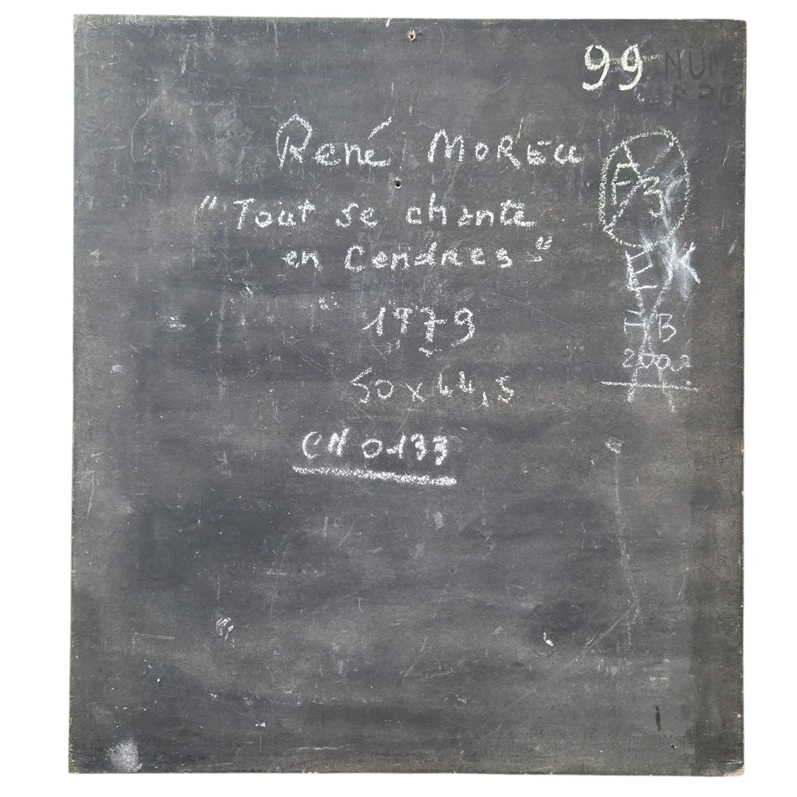 René Moreu (1920 - 2020)  Tout Se Chante En Cendres. 1979. Technique Mixte Sur Panneau photo 1200.0