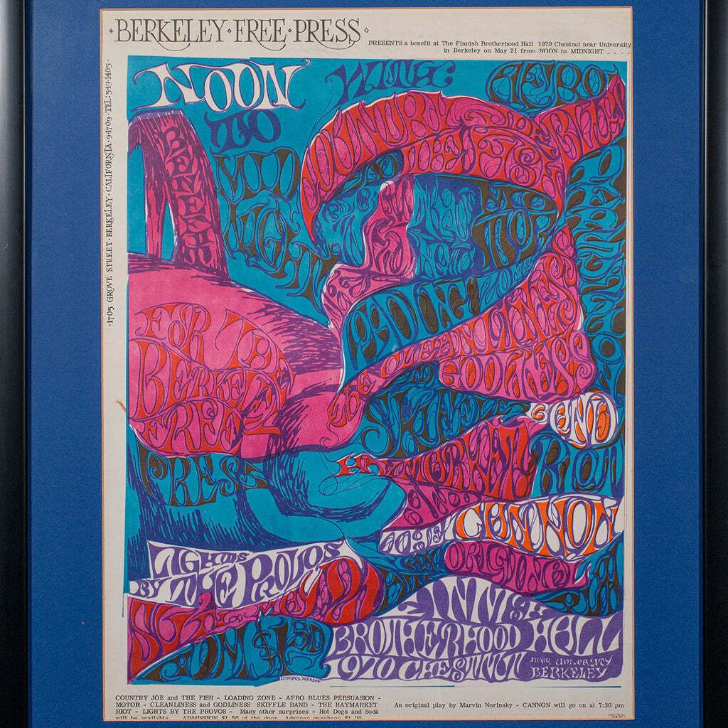 Original Concert Poster, American, Psychedelic Art, Berkeley Free Press, C.1970 photo Art