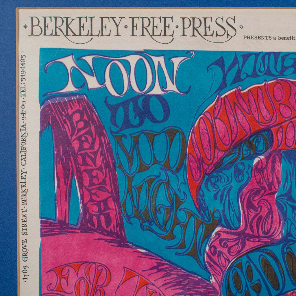 Original Concert Poster, American, Psychedelic Art, Berkeley Free Press, C.1970 photo 914.0