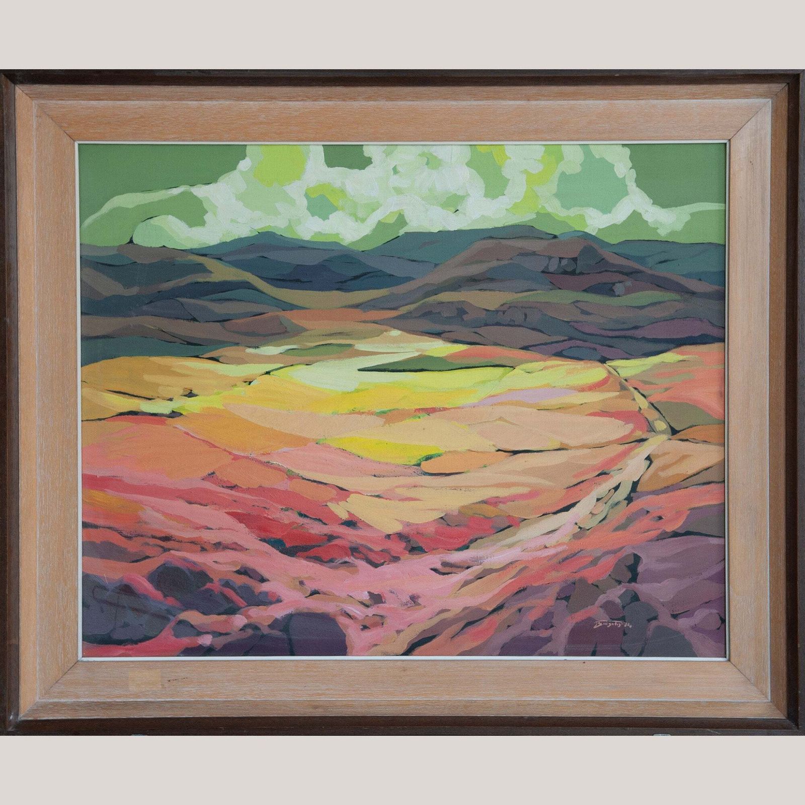 Cerca De Sarroca – Landscape Painting   Escola D’olot Post War Abstraction photo furniture