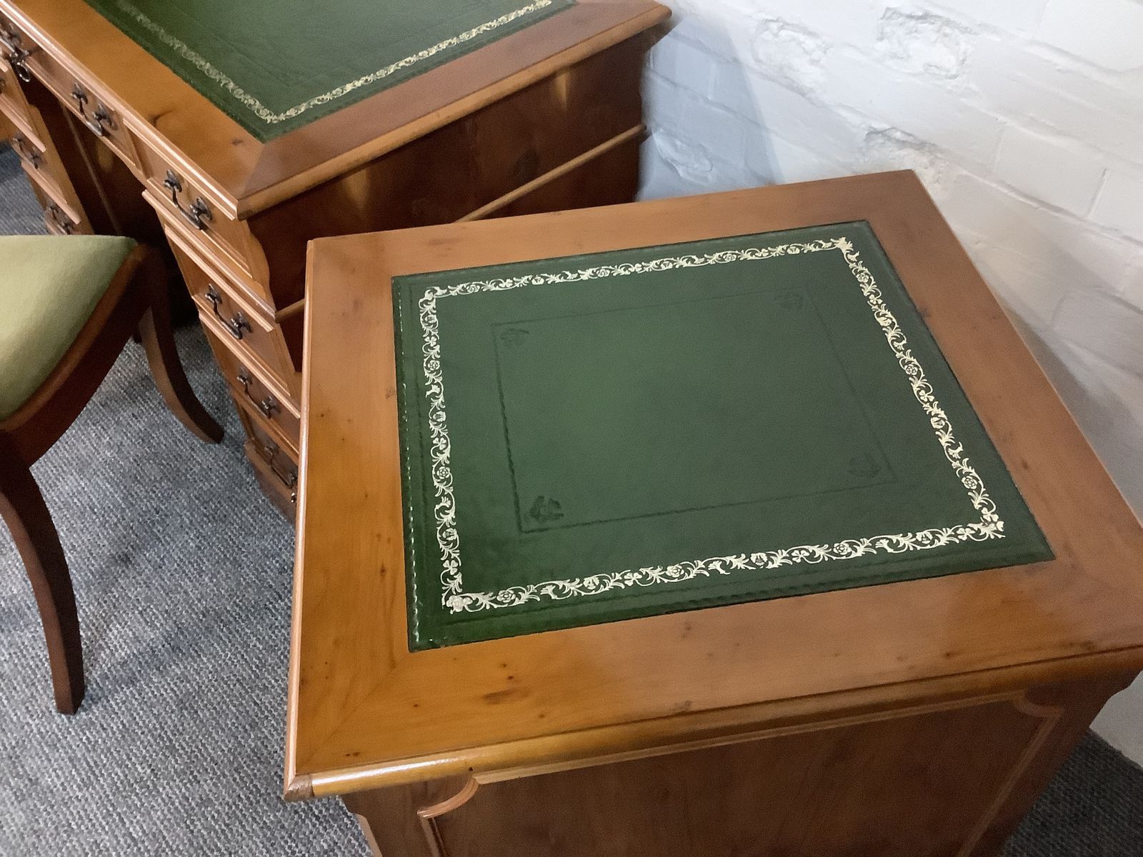 Edwardian Reproduction Desk And Other Matching Office Furniture. photo Furniture