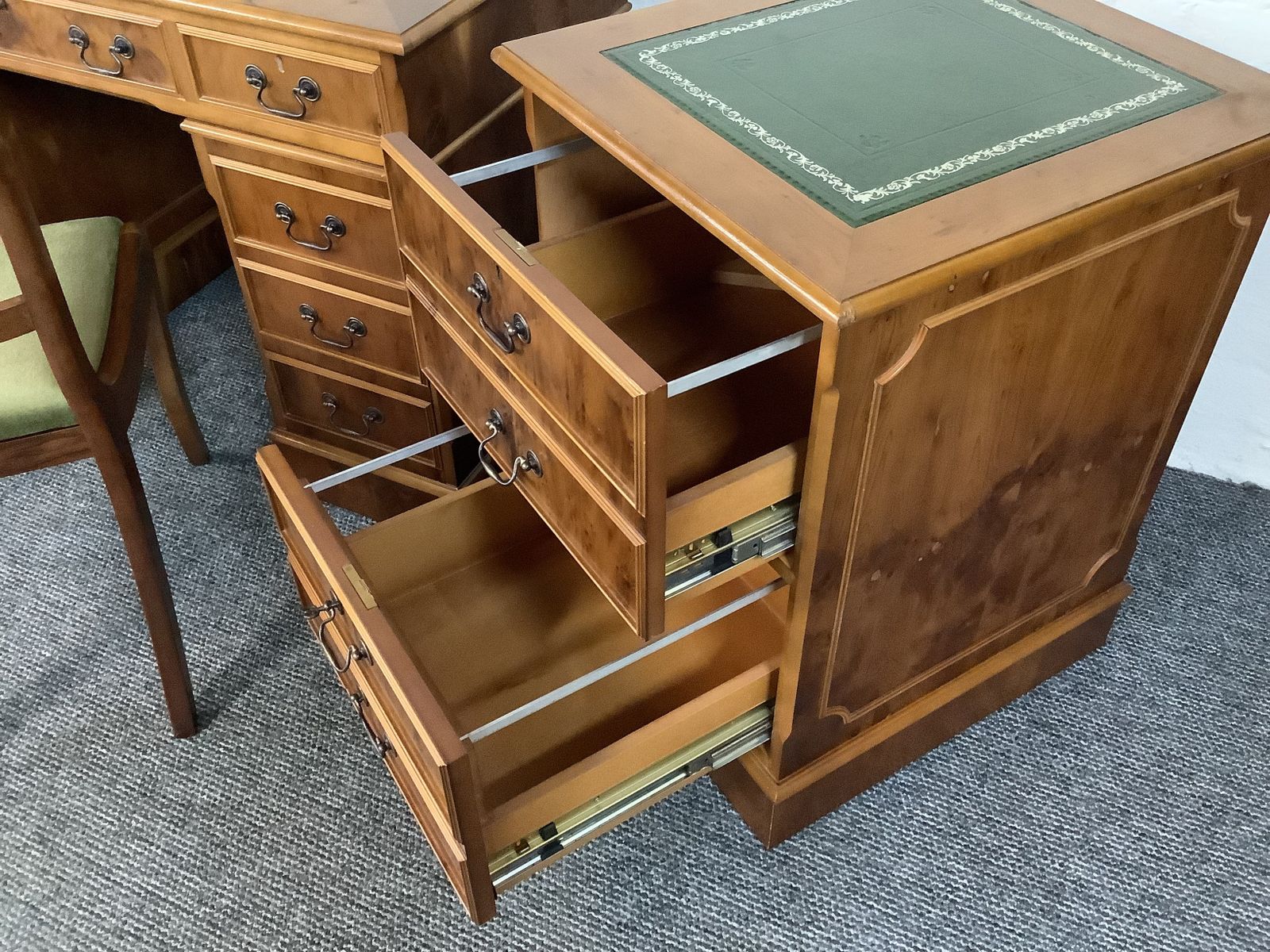 Edwardian Reproduction Desk And Other Matching Office Furniture. photo buy