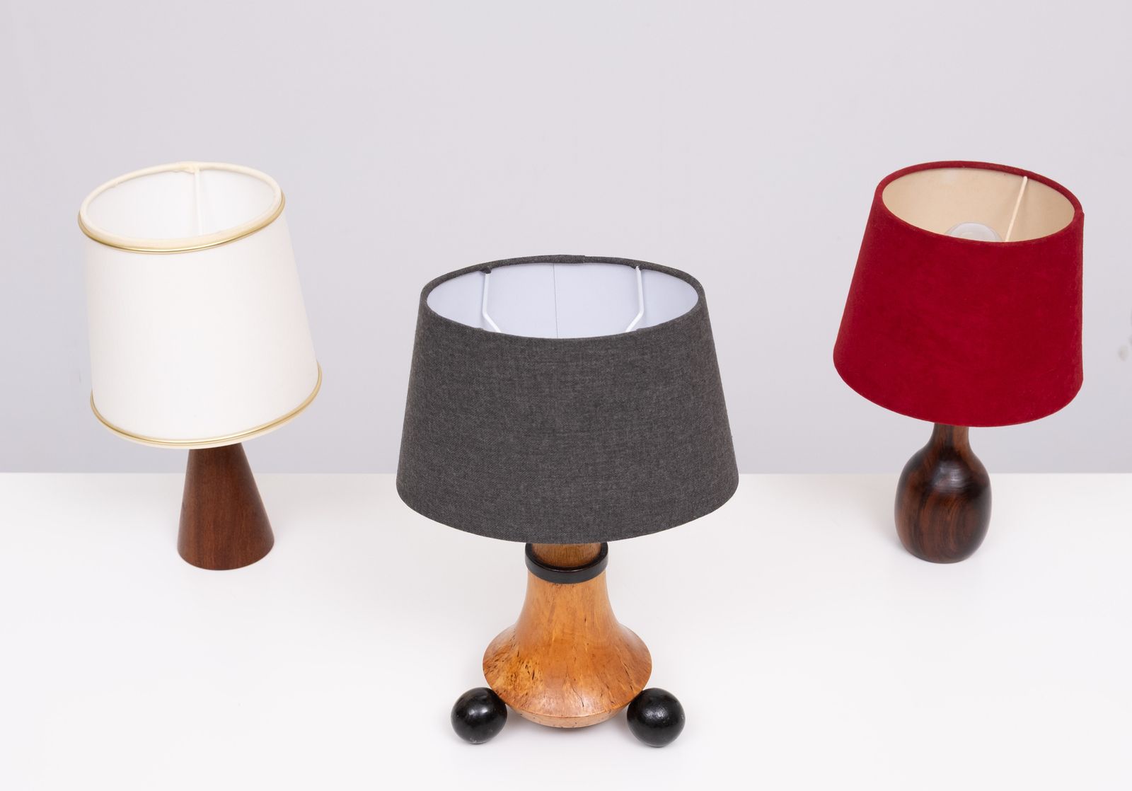 Trio Small Table Lamps 1960s Incl Shades Holland photo buy