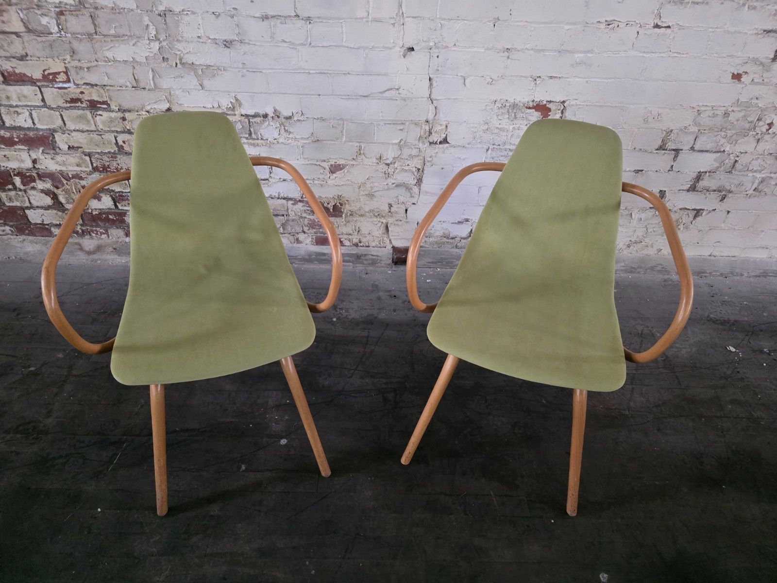 A Pair Of Ton Bentwood Armchairs photo Furniture