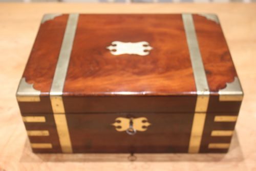 Campaign Style Mahogany Writing Slope With Secret Drawers