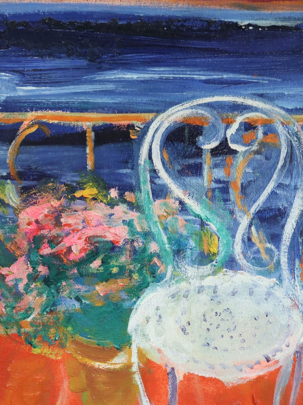 photo for sale Sunlit Balcony Oil Painting, Modernist