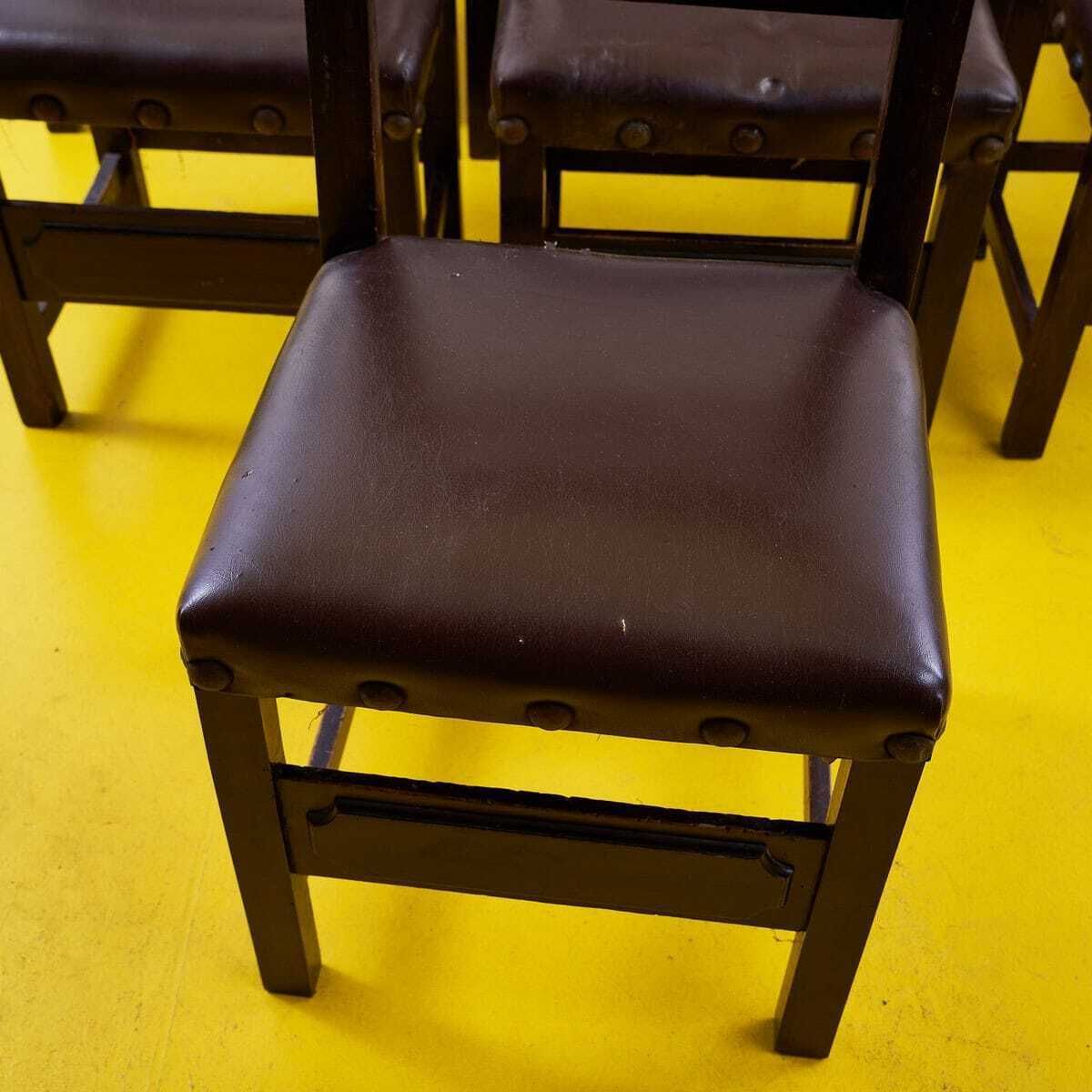 7 Piece Vintage Wooden Chair Set photo furniture