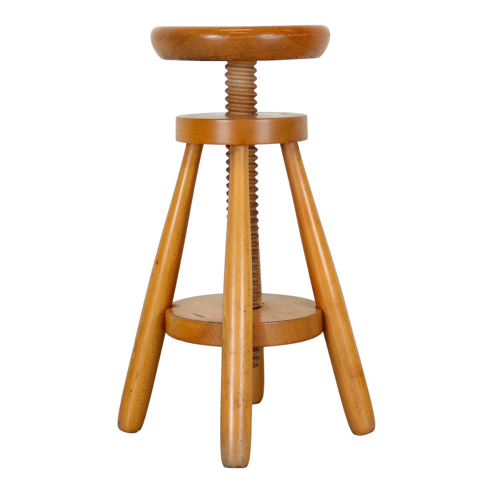 photo furniture Pair Of Mid Century Modern Italian Fir Swivel Stools, 1960s, In The Style Of Charlotte Perriand