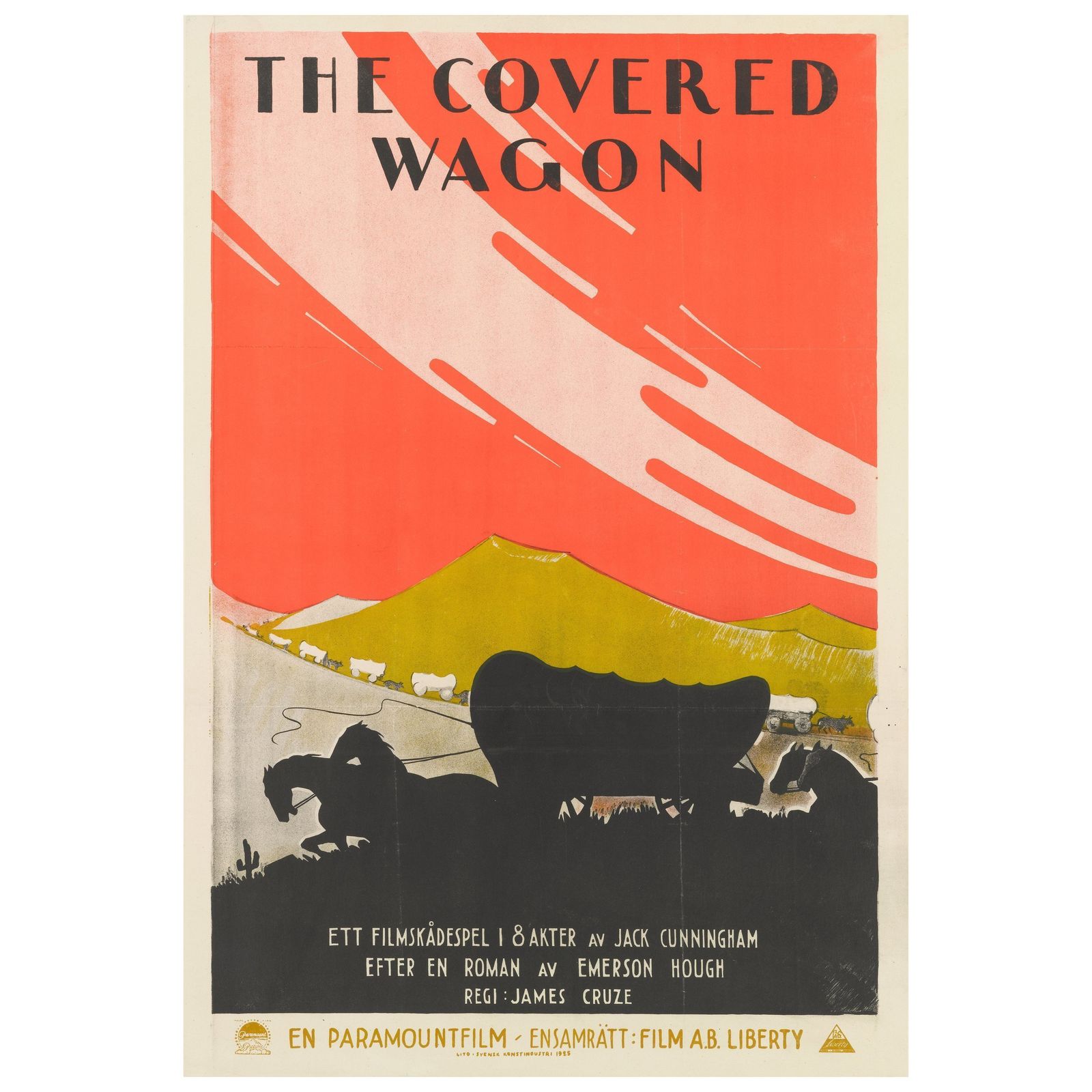 Covered Wagon" Original Swedish Film Poster