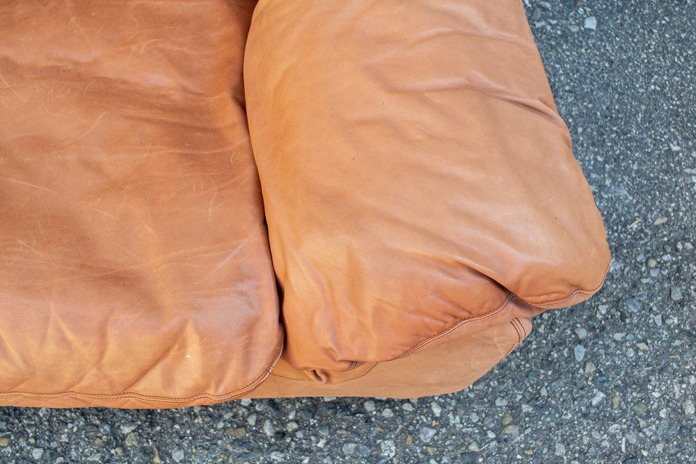 Bonheur Leather Sofa By Titina Ammannati And Giampiero Vitelli For Brunati, 1970s photo for sale