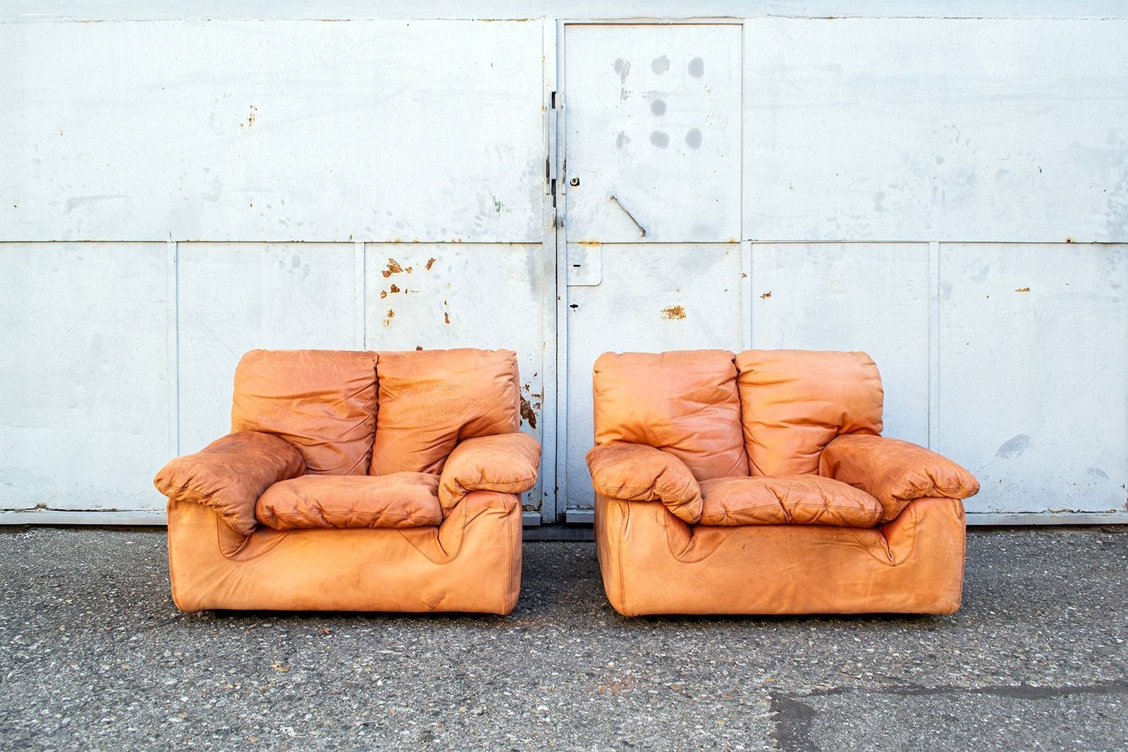 Bonheur Leather Lounge Chairs By Titina Ammannati And Giampiero Vitelli For Brunati, 1970s, Set Of 2