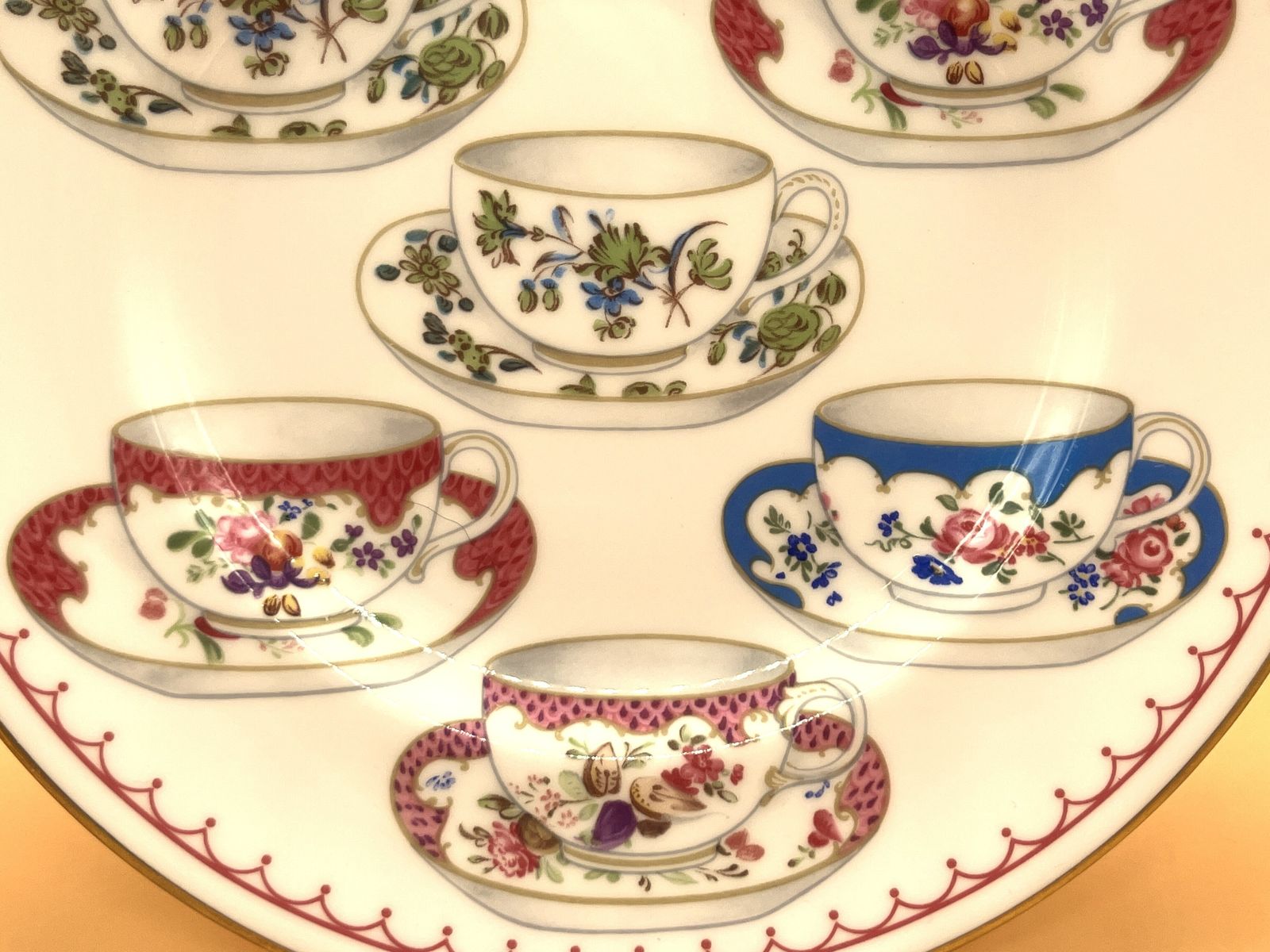 Royal Worcester China Cup Of Cups Design Pink Large Breakfast Tea Cup, Saucer & Plate Trio. photo vinterior