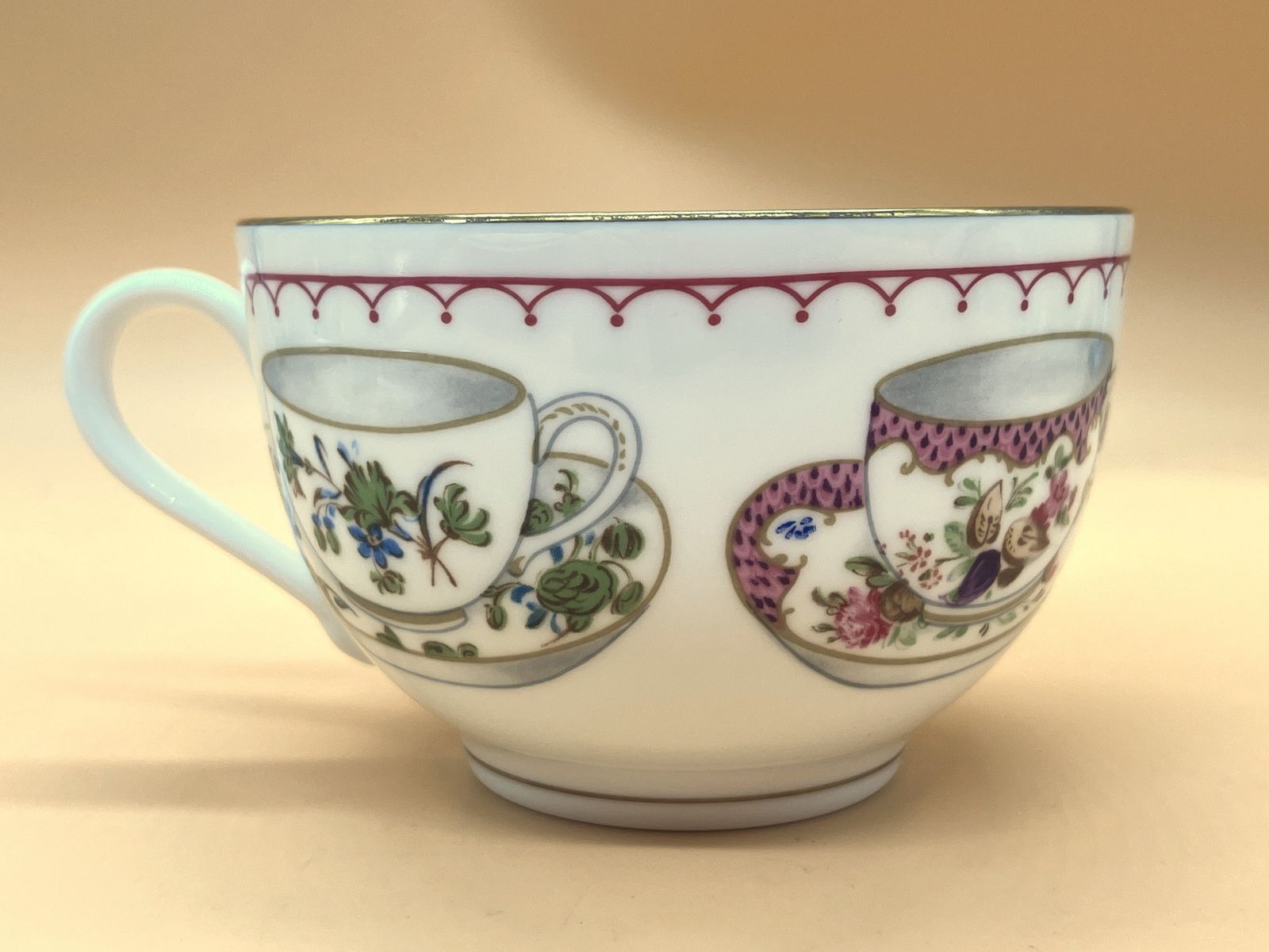 photo furniture Royal Worcester China Cup Of Cups Design Pink Large Breakfast Tea Cup, Saucer & Plate Trio.
