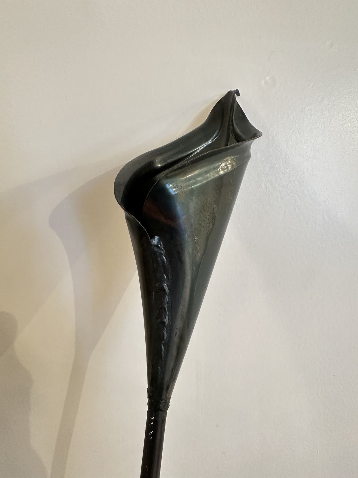 Pair Of Spanish Bronze Lilly Shaped Lamps With Stone Bases, 1980 photo furniture
