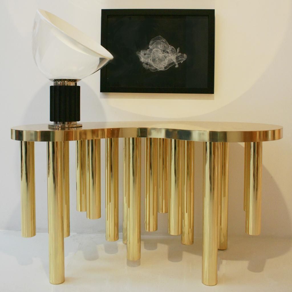 photo furniture Superego Contemporary Modern "Stalattite" Model Polished Brass Italian Console