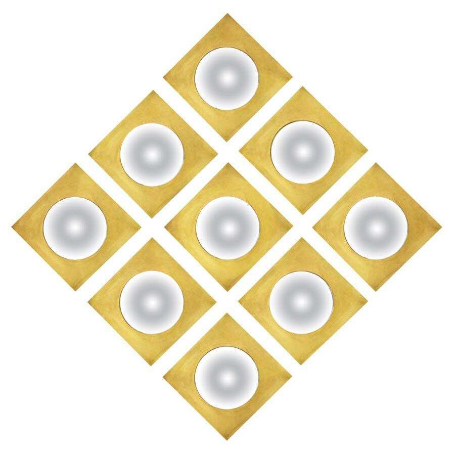 Mid Century Modern Style Made Of Brass Italian Convex Mirrors