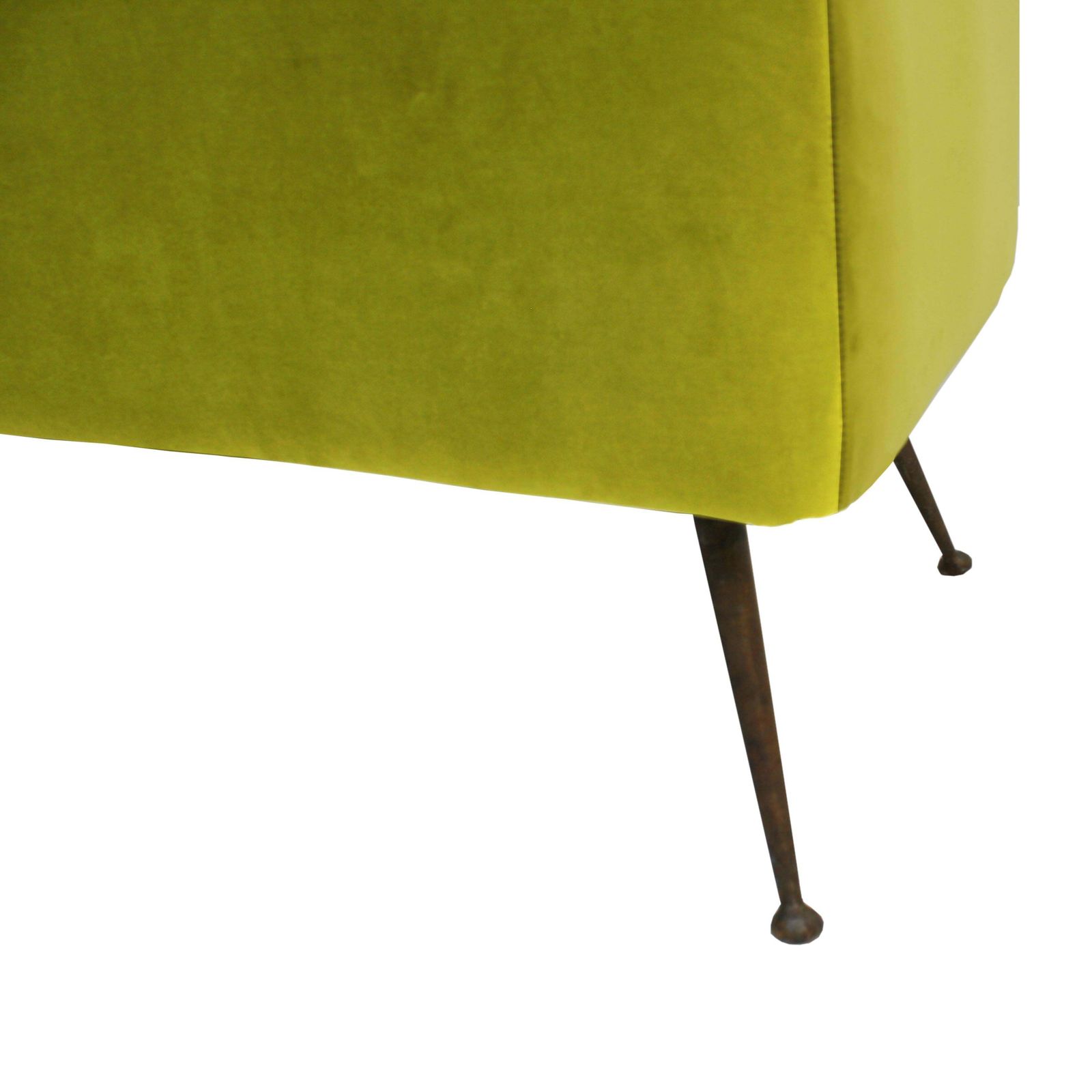 Mid Century Modern Green Cotton Velvet Italian Stool photo Furniture
