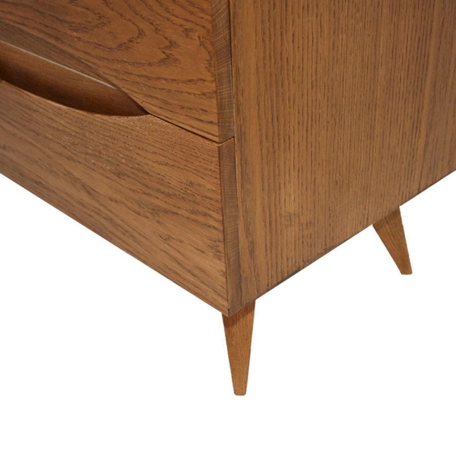 L.A. Studio Mid Century Modern Style Walnut Wood Italian Six Drawers Sideboard photo Furniture