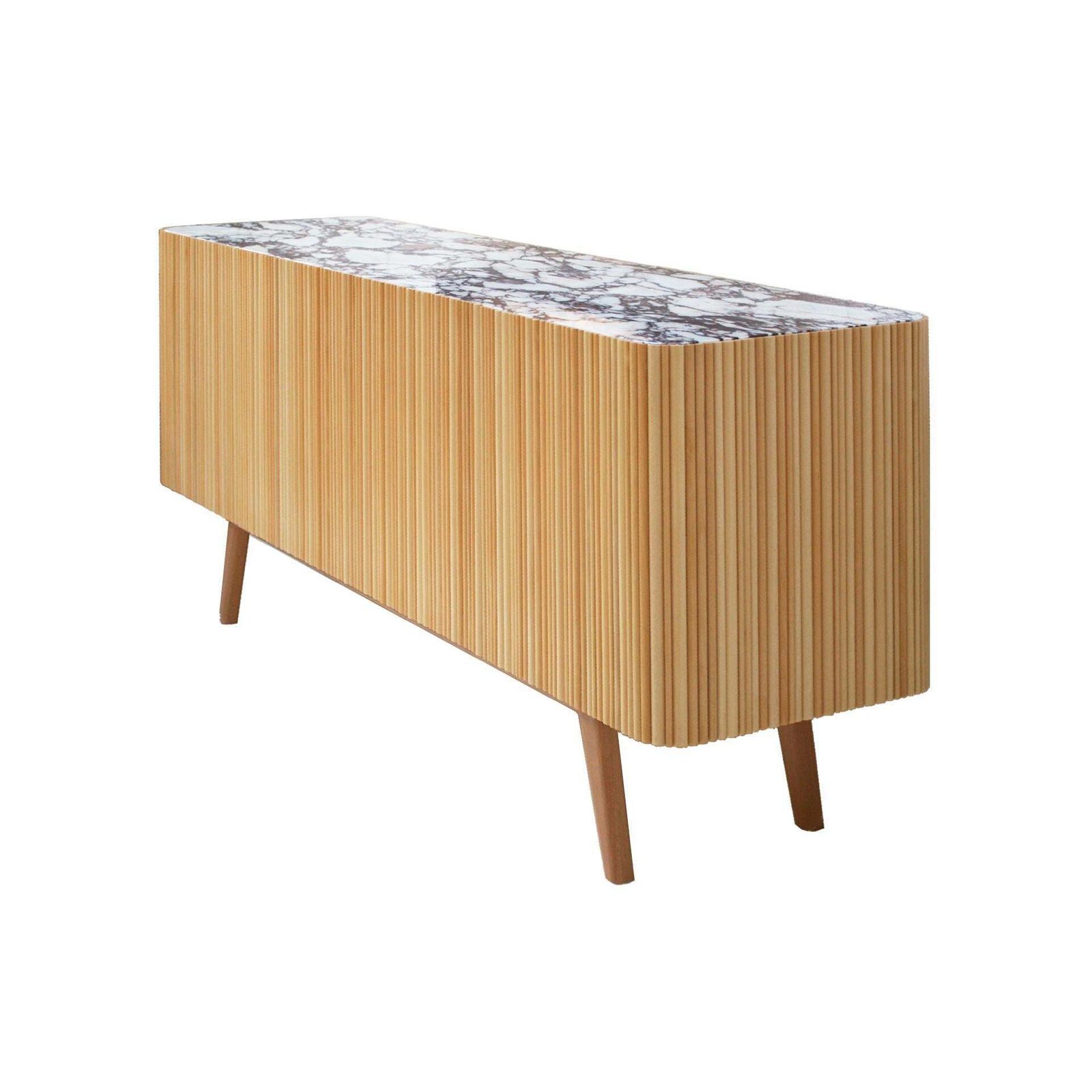 L.A. Studio Contemporary Modern Linden And Lemongrass Wood Sideboard photo for sale