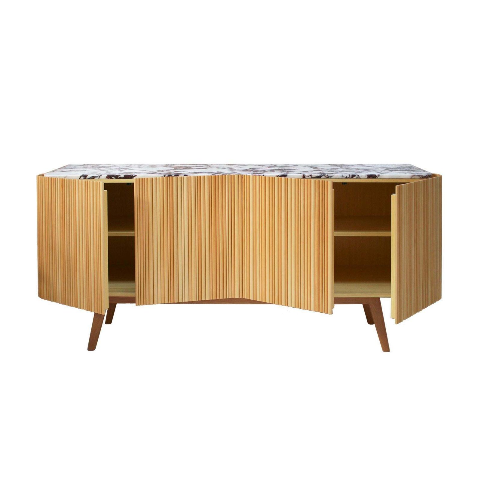 L.A. Studio Contemporary Modern Linden And Lemongrass Wood Sideboard photo Furniture