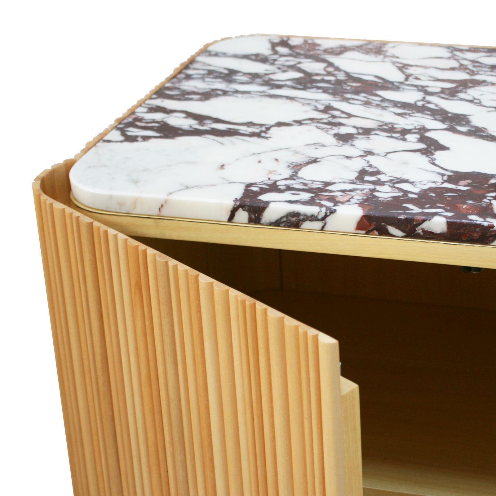 L.A. Studio Contemporary Modern Linden And Lemongrass Wood Sideboard photo vintage