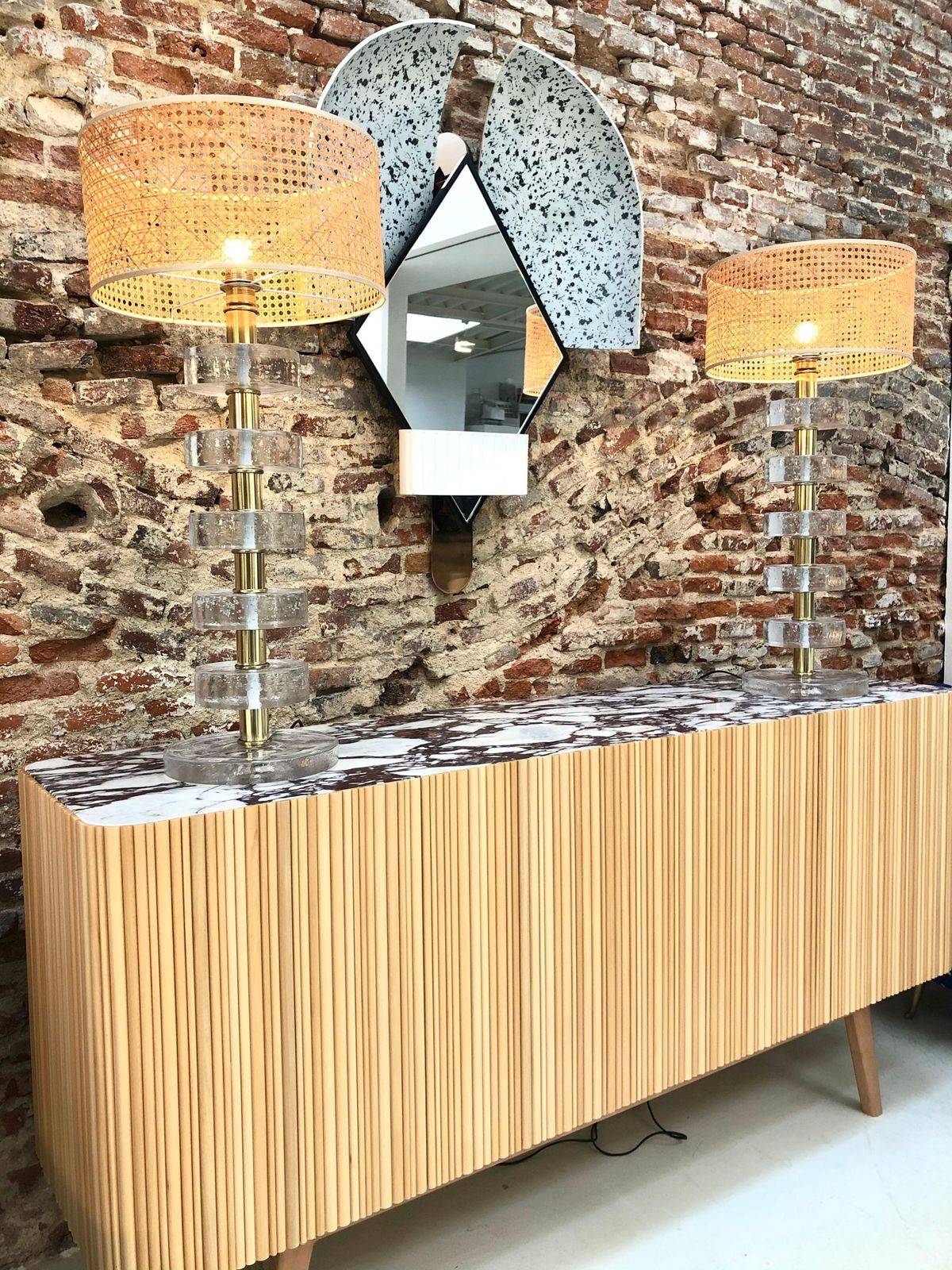 Furniture L.A. Studio Contemporary Modern Linden And Lemongrass Wood Sideboard photo