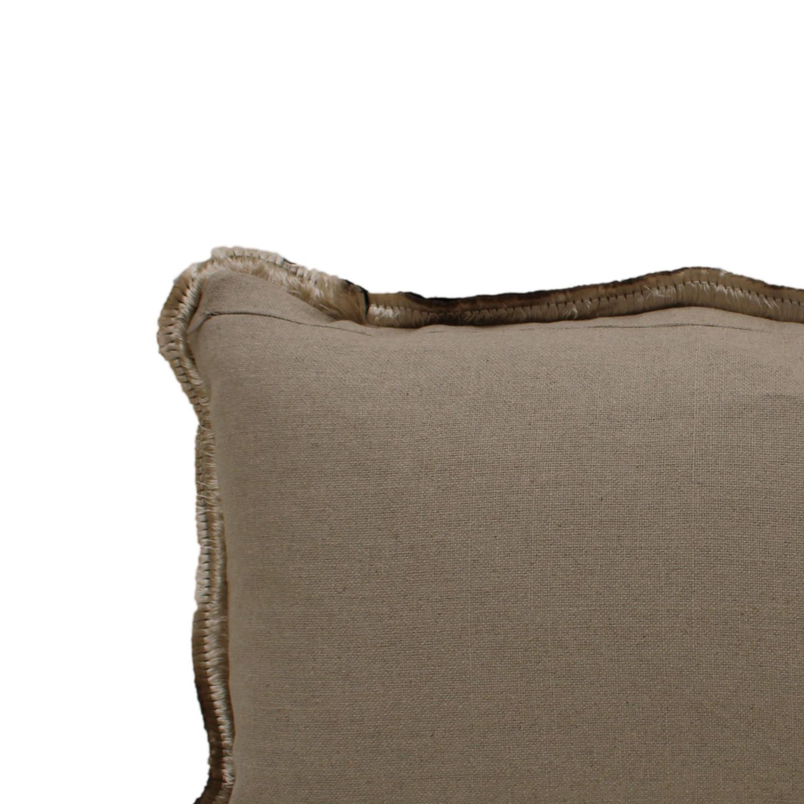 Turquoise Velvet Cushion In Cotton With Double Tinsel Trim And Linen Back photo 162.0