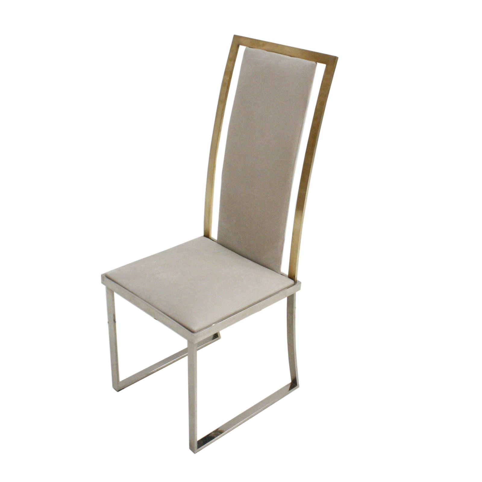 Michel Mangematin Mid Century Modern Eight Steel And Brass French Chairs photo 5848.0