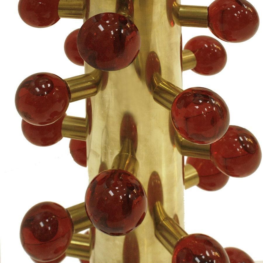 L.A. Studio Contemporary Modern Murano Glass And Brass Pair Of Table Lamps photo furniture