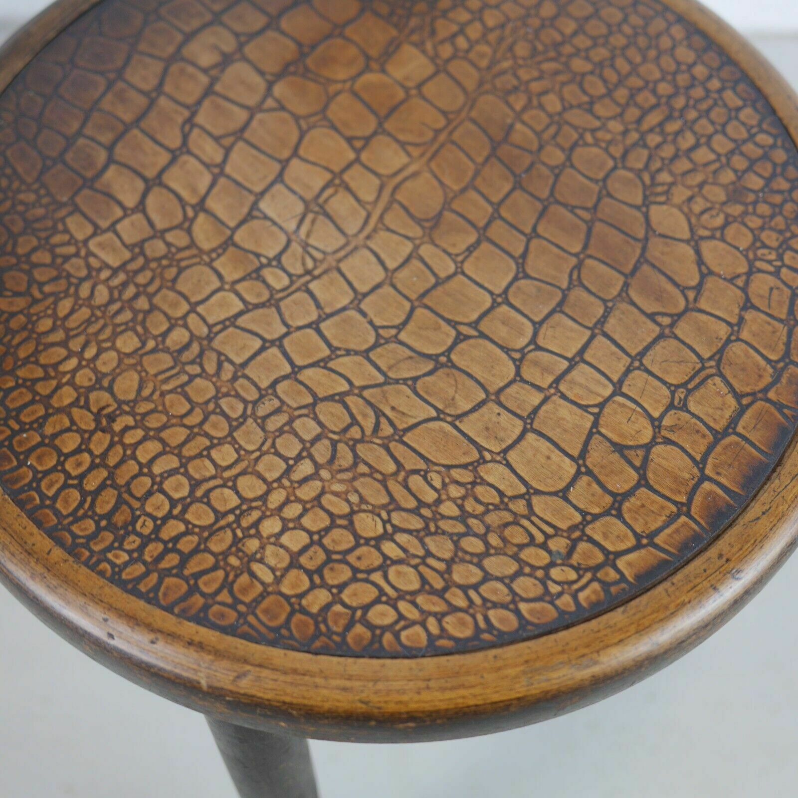 160.0 Antique Crocodile Bentwood Embossed Chair Fischel Model 255 Thonet #102679 photo