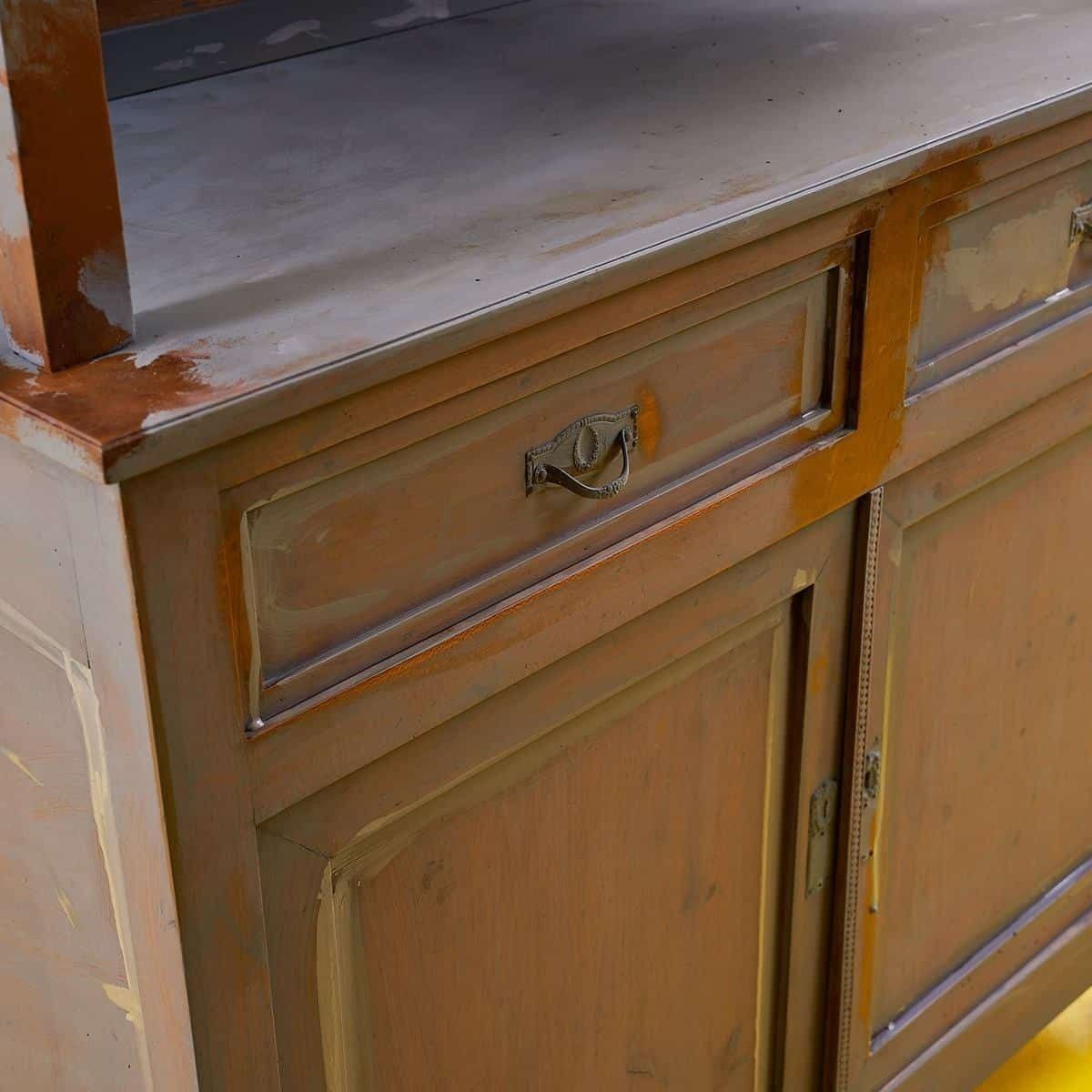 Vintage Wooden Sideboard With Showcases photo for sale