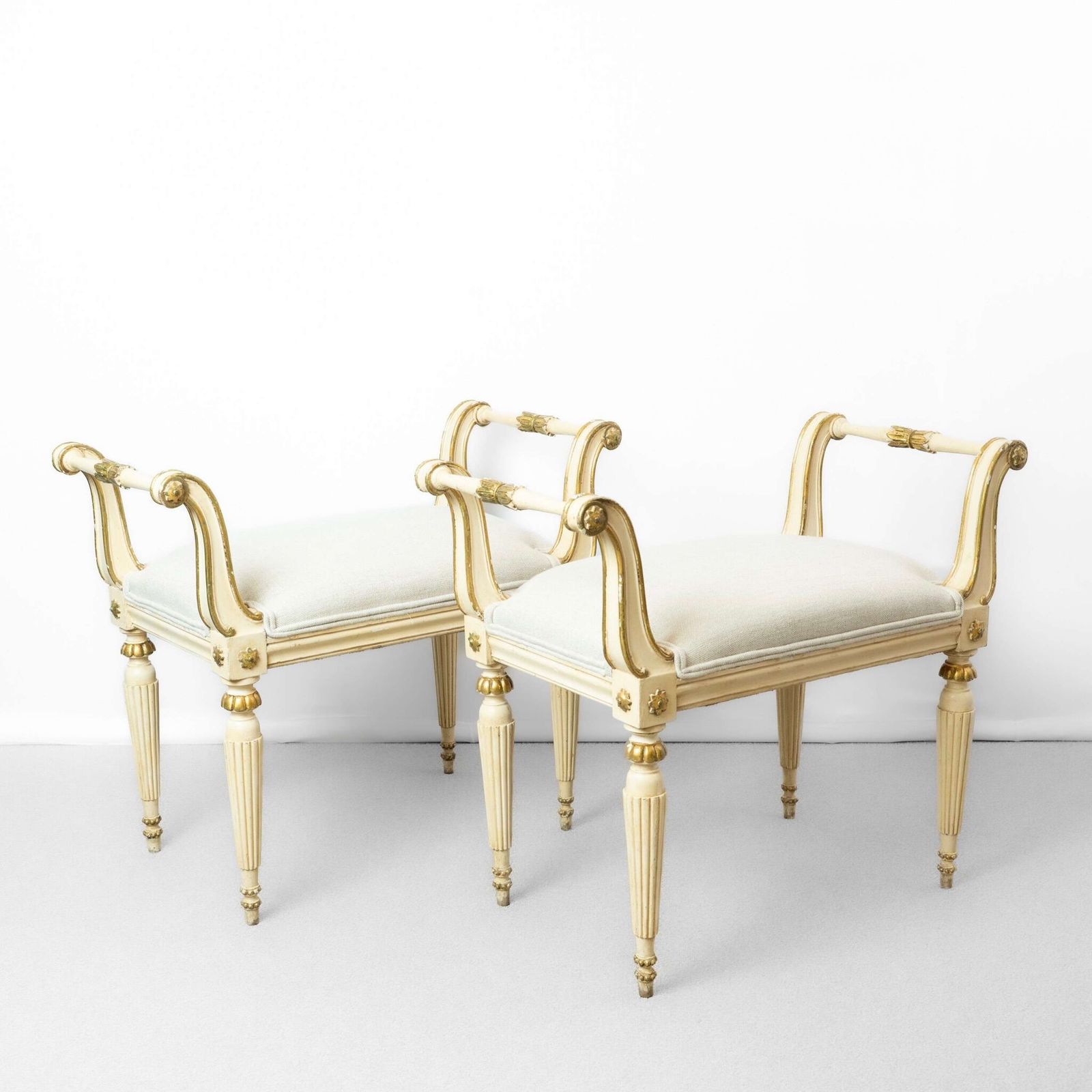 photo furniture Pair Of French Gilt Window Seats /Benches