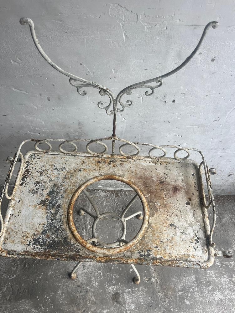 Antique French Wrought Iron Washstand, 19th Century photo vinterior