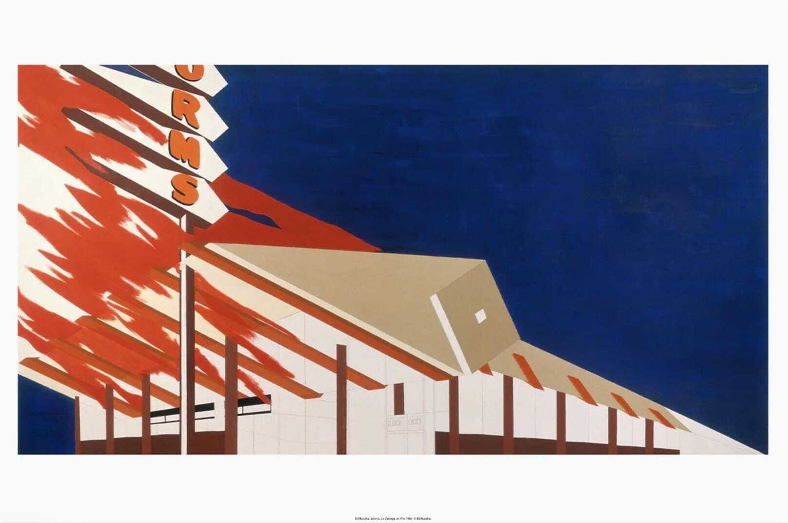 Authentic Ed Ruscha Building Exhibition Poster Norms On Fire Official Museum Print From The 'King Of La Cool'