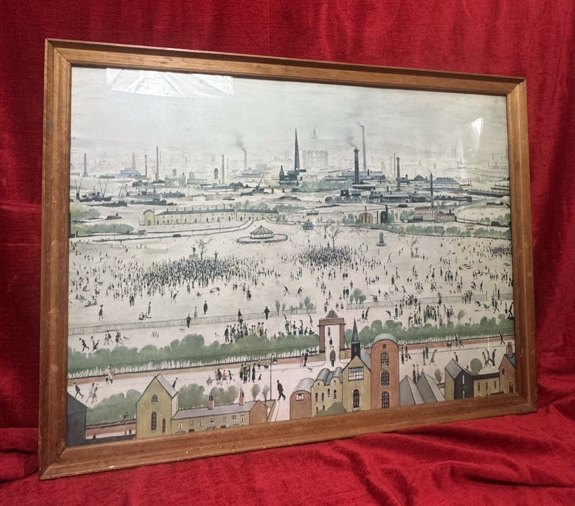 Sunday Afternoon "The Battle Of Life" By Laurence Steven Lowry Print On Board