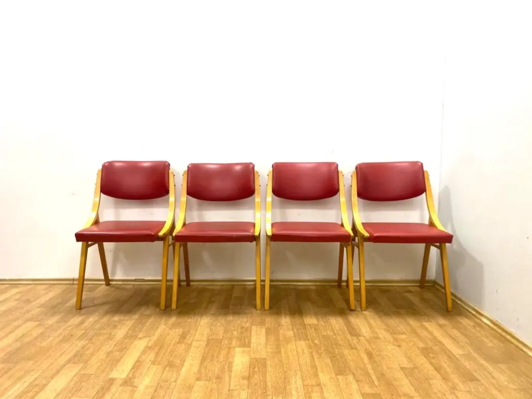 Set Of 4 Chairs, Ludvík Volák, 1970s, Czechoslovakia photo vinterior