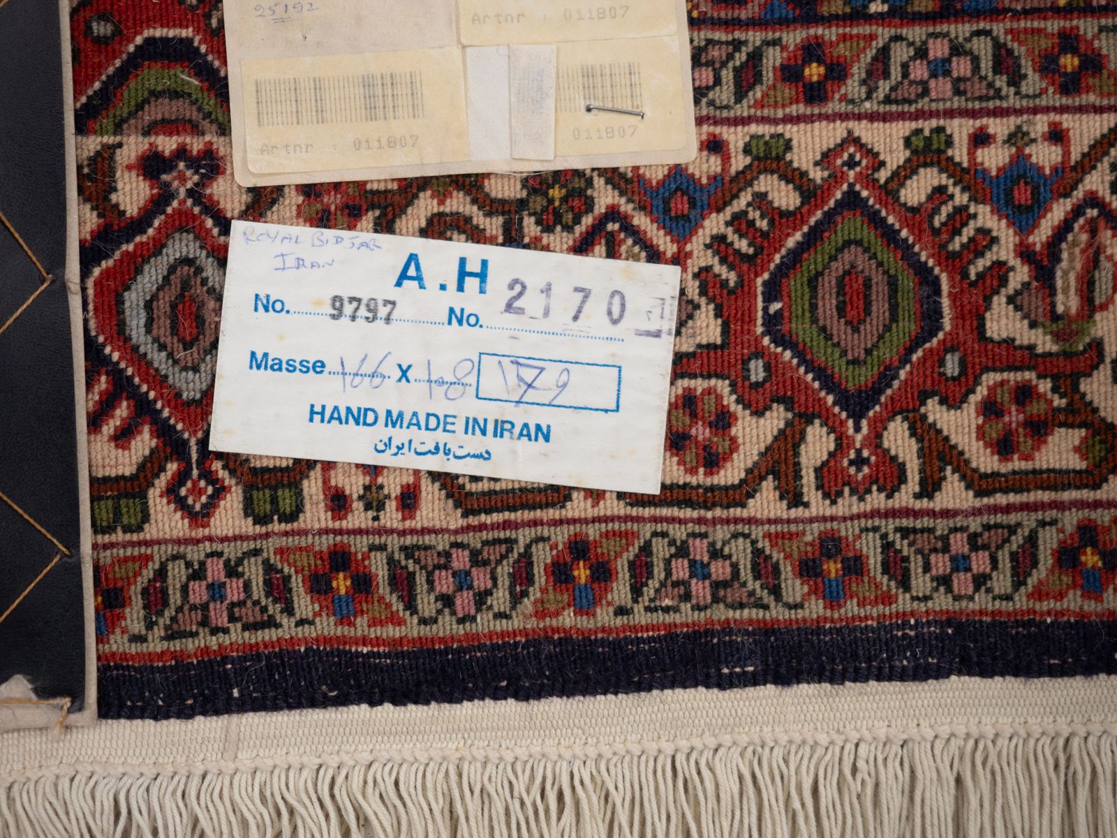 Royal Bidjar Oriental Hand Woven Wool Rug With Herati Pattern 180 × 109cm (5'10 ⅞" × 3'6 ⅞" Handmade Carpet) photo vintage