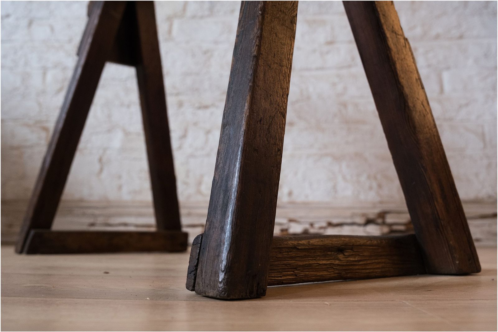 19th Century Scratch Built Wooden Trestle Towel Rail (910) photo vinterior