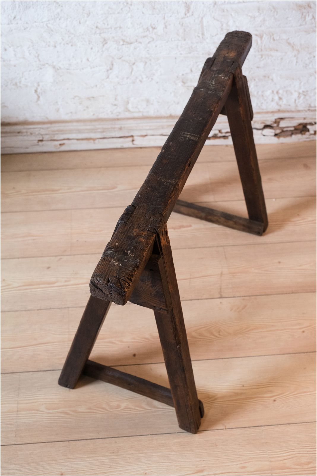 19th Century Scratch Built Wooden Trestle Towel Rail (910) photo buy