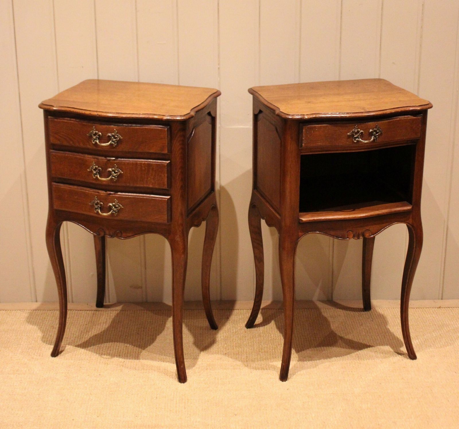 Pair Of French Oak Bedside Cabinets photo Furniture