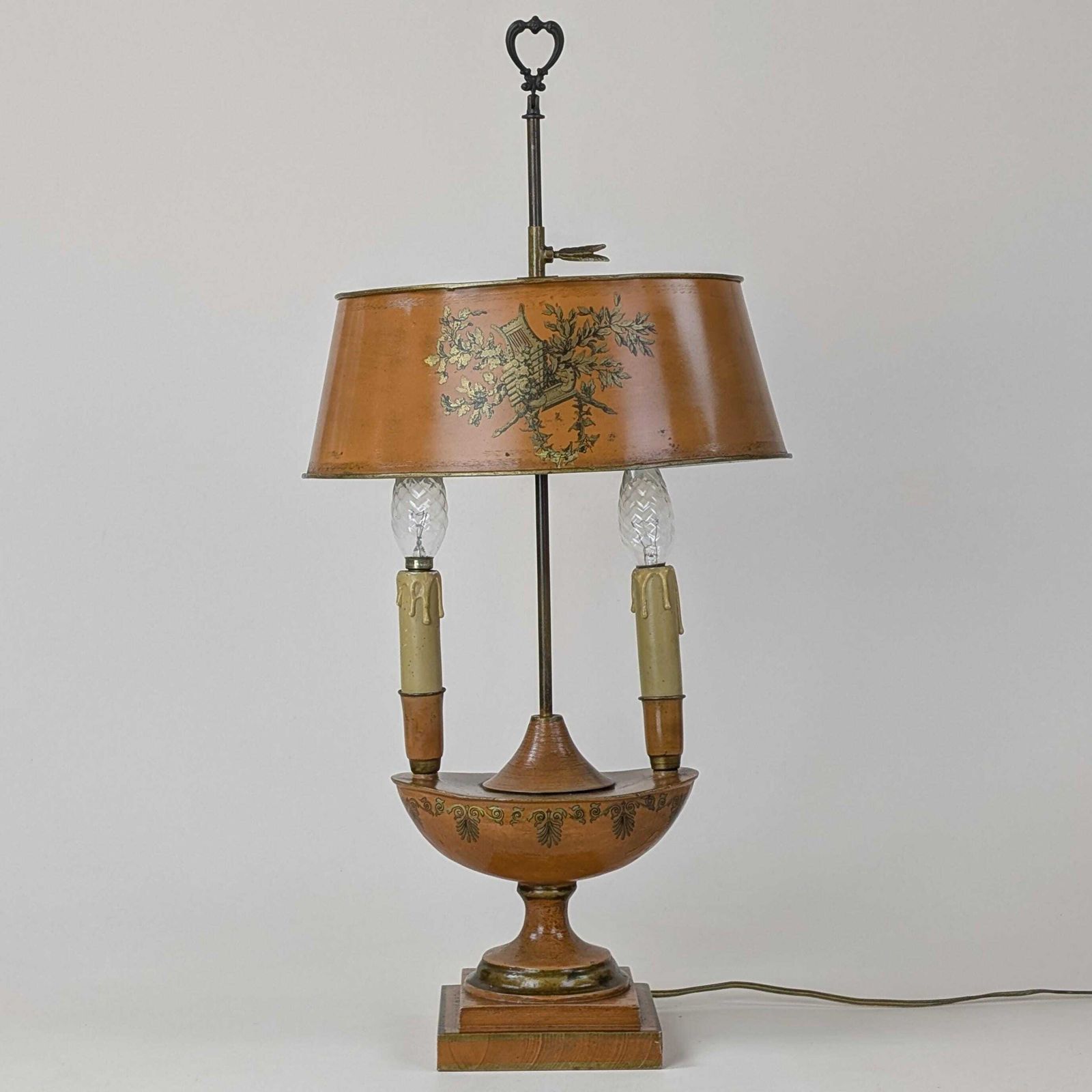 Louis XVI Style Table Lamp: Neoclassical Transfer Decoration Light With Adjustable Tole Shade photo Lighting