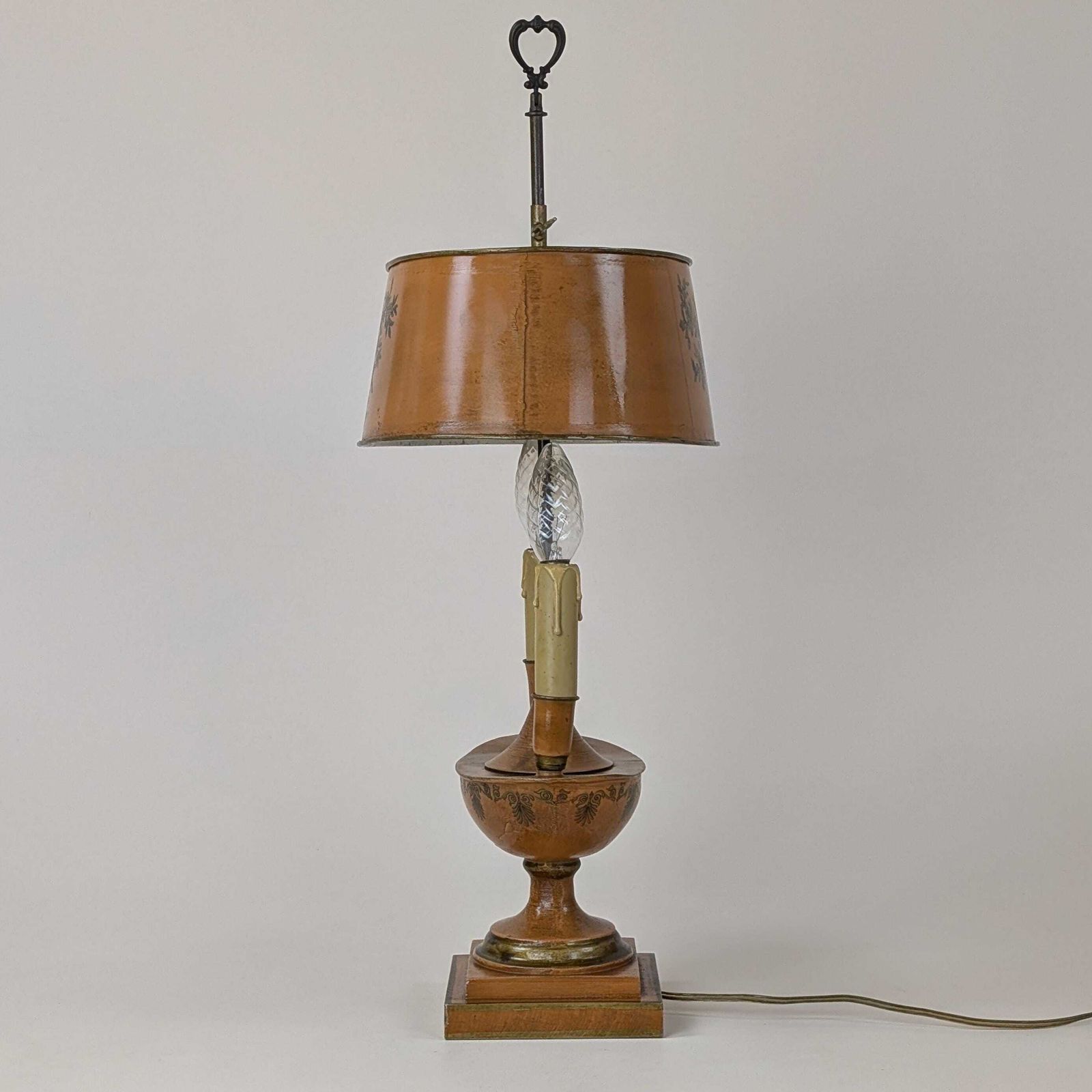 Louis XVI Style Table Lamp: Neoclassical Transfer Decoration Light With Adjustable Tole Shade photo vinterior